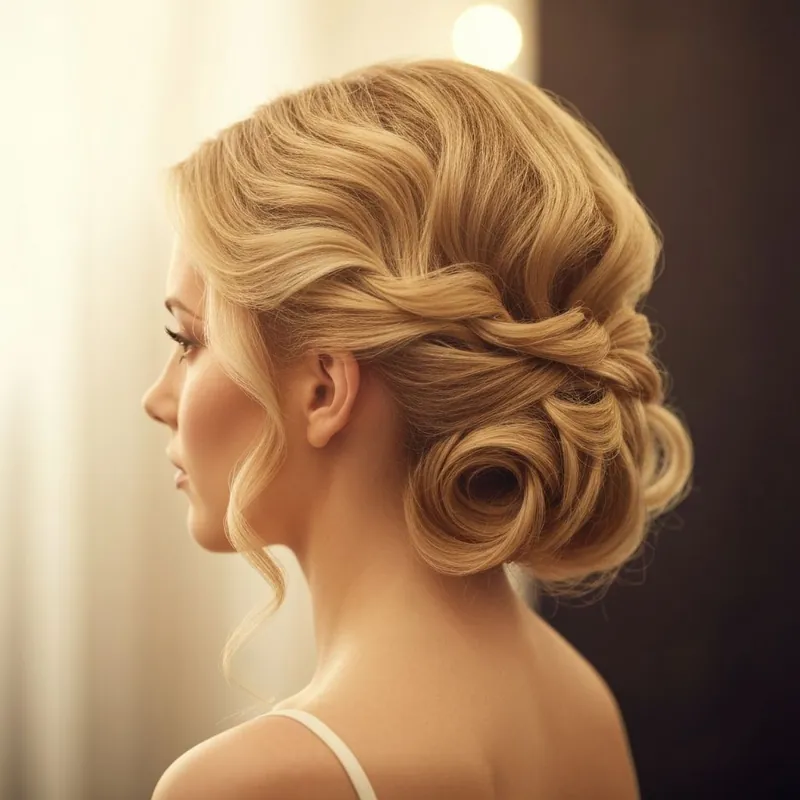 An elegant braided updo finished for a special occasion